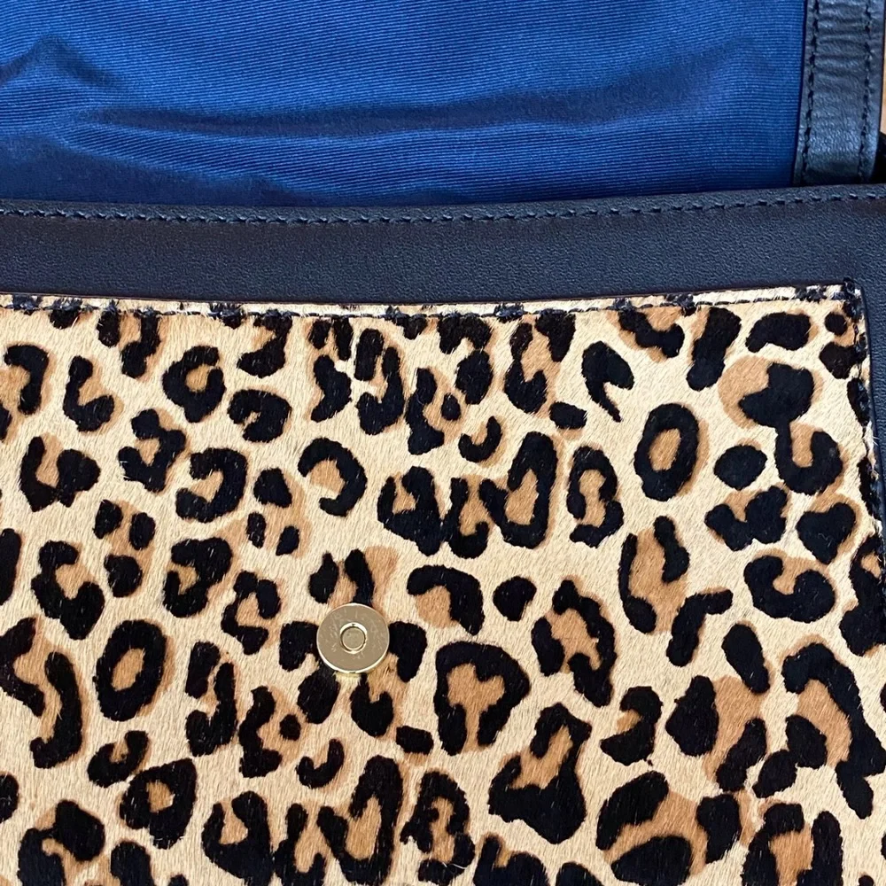 Cole Haan Leopard Print Shoulder Bag Purse - Picture 6 of 7